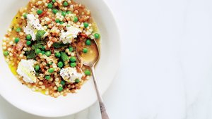 Fregola Pasta With Green Peas, Mint, and Ricotta