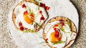 Fried Egg Tacos with Spicy Jam