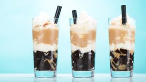 Frozen Iced Coffee With Coffee Jelly