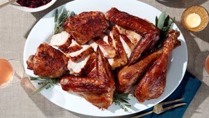 Garlic-Aioli Roasted Turkey with Lemon-Parsley Pan Sauce