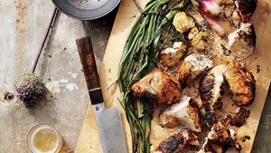 Garlic-and-Rosemary Grilled Chicken with Scallions