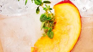 Gin and Soda with Peach Cocktail
