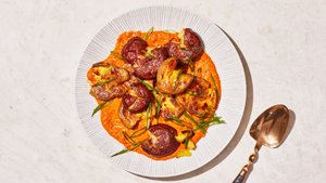 Green Garlic Romesco With Crispy Smashed Potatoes