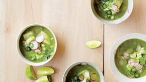 Green Posole with Cod and Cilantro