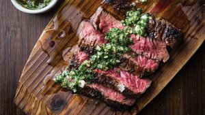 Grilled Beef Skirt Steak With Onion Marinade