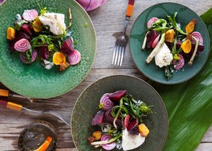 Grilled Beets with Burrata and Poppy Seed Vinaigrette