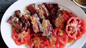 Grilled Flatiron Steak with Toasted Spice Vinaigrette