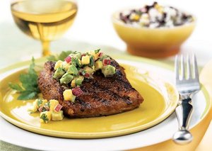 Grilled Mahi-Mahi with Avocado-Melon Salsa