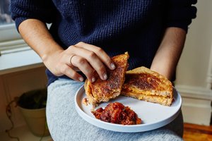 Grilled Pimiento Cheese Sandwiches with Apple–Cherry Chutney