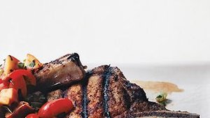 Grilled Pork Chops with Tomato Peach Relish