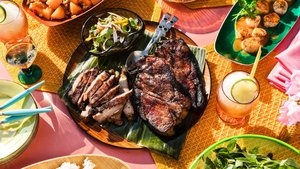 Grilled Pork Shoulder Steaks With Green Pepper Relish