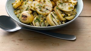 Grilled Potato Salad with Cornichons and Dill