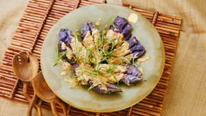 Grilled Purple Sweet Potato Salad