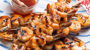 Grilled Shrimp With Honey-Ginger Barbecue Sauce