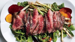 Grilled Steak Salad with Beets and Scallions
