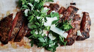 Grilled Steak with Parsley-Parmesan Salad