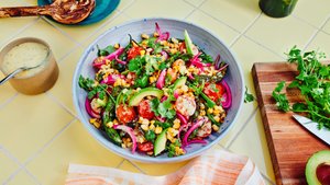 Grilled Summer Salad With Creamy Miso Dressing