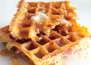 Ham-and-Cheese Waffles