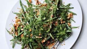 Haricots Verts and Freekeh With Minty Tahini Dressing