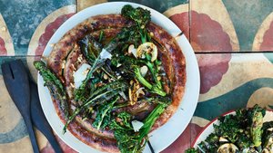 Italian Sausage with Grilled Broccolini, Kale, and Lemon