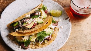 Jalapeño and Lime–Marinated Skirt Steak Tacos
