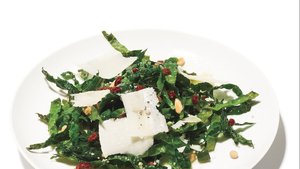 Kale Salad with Pinenuts, Currants and Parmesan