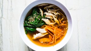 Kombu Chicken Soup with Carrots and Mushrooms