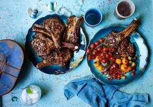 Lamb Chops Scottadito with Charred Cherry Tomatoes