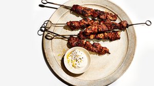 Lamb Kebabs with Cumin-Chile Spice and Garlic Yogurt