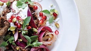 Lamb Stir-Fry with Pomegranate and Yogurt