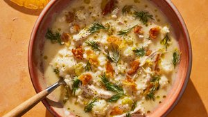 Lemony Cauliflower Chicken and Rice Soup