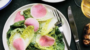 Little Gem Lettuce Salad With Green Goddess Dressing
