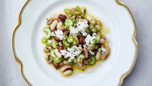Marinated Beans with Celery and Ricotta Salata