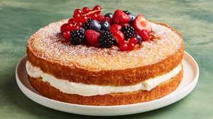 Mascarpone-Filled Cake With Sherried Berries