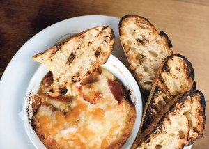 Melted Cheese and Chorizo with Grilled Bread