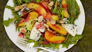 Nectarine and Blue Cheese Salad with Plum Vinaigrette