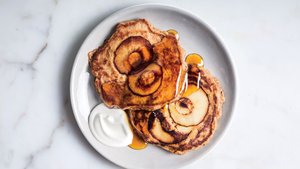 Oat and Apple Pancakes with Yogurt
