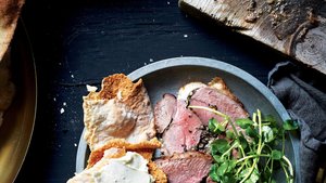 Olive-Stuffed Leg of Lamb