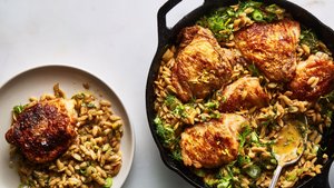 One-Skillet Chicken With Buttery Orzo