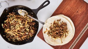 One-Skillet Hot Sausage and Cabbage Stir-Fry with Chives