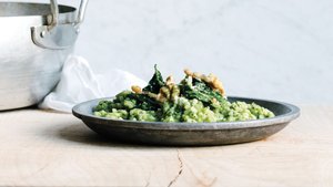 Oven Risotto with Kale Pesto