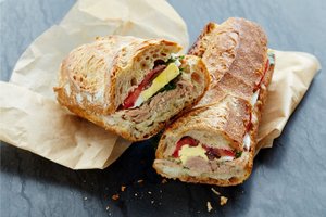 Pan Bagnat Sandwich with Tuna, Anchovies, and Parsley