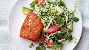Pan-Roasted Salmon With Grapefruit-Cabbage Slaw