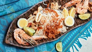 Pansit Palabok (Rice Noodles with Shrimp Sauce)