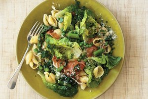 Pasta With Peas, Asparagus, Butter Lettuce, and Prosciutto