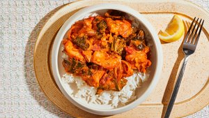 Peanut-Butter-Braised Chicken and Greens