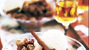 Pear-Cranberry Crisp with Cinnamon Ice Cream