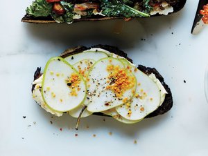 Peppered Butter and Pear Toast