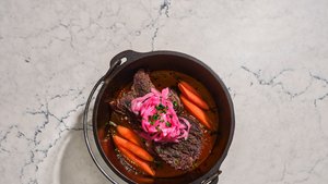 Perfect Pot Roast With Pickled Onions