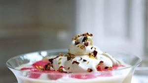 Pistachio Rhubarb Trifle